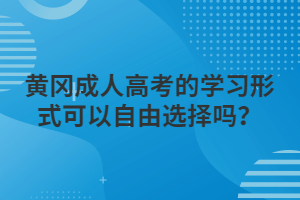 黄冈成人高考的学习形式可以自由选择吗？